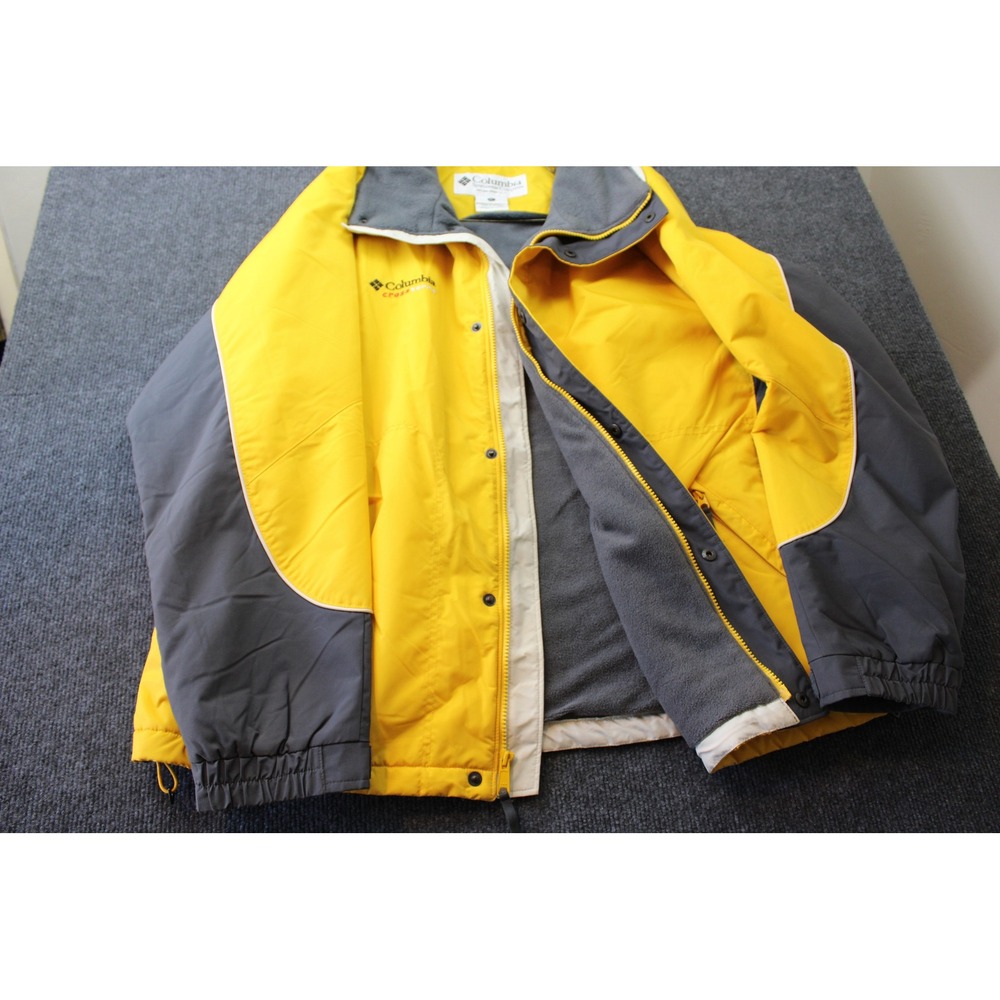 Columbia Sportswear Crossterra Jacket Mens XL Yellow Grey Fleece Lined Outdoor - Picture 2 of 8